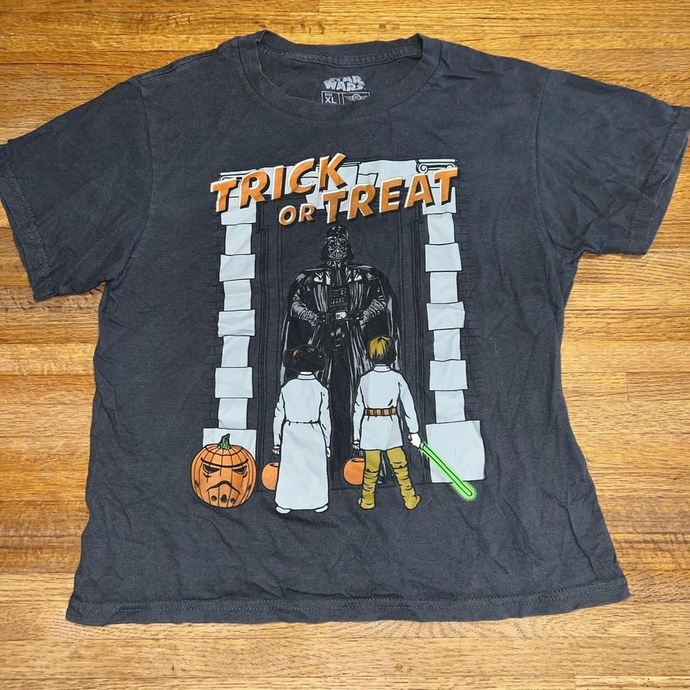 Star Wars Youth XL Trick or Treat Halloween Darth Vader Luke Leia Marvel T-Shirt